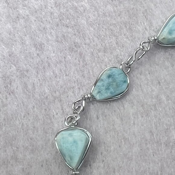 Turquoise & SS 925 7" Bracelet & Turtle Pendant - Picture 10 of 16